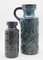 German Inky Turquoise on Black Vases with Amsterdam Decor from Scheurich, 1970s, Set of 2 2