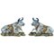 Polychrome Reclining Cows, 1760s, Set of 2 1