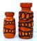 German Fat Lava Vases with Tribal Decor by Scheurich, 1960s, Set of 2, Image 4