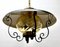 Vintage Ribbed Glass Pendant Lobby Lamp, 1960s, Image 7
