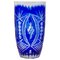 Sehr große böhmische Vase aus geschliffenem Kristallglas, 20. Jh 1