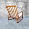 Italian Walnut Wood Rocking Chair, 1960s 8