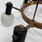 Lámpara de araña italiana Mid-Century moderna de latón, teca y vidrio, años 60, Imagen 5