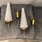 Mid-Century Modern Italian Brass and Glass Wall Sconces in the Style of Stilnovo, Set of 2, 1960s, Image 12