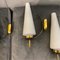 Mid-Century Modern Italian Brass and Glass Wall Sconces in the Style of Stilnovo, Set of 2, 1960s, Image 11