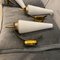 Mid-Century Modern Italian Brass and Glass Wall Sconces in the Style of Stilnovo, Set of 2, 1960s, Image 2