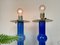 Large Blue Glass Lamps from Holmegaard, Denmark, 1960s, Set of 2 11