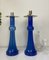 Large Blue Glass Lamps from Holmegaard, Denmark, 1960s, Set of 2 1
