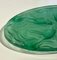 Art Deco Tablett aus grünem Glas von Verlys France 5