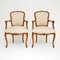 Antique French Walnut Salon Armchairs, Set of 2, Image 2