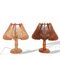 Braune französische Mid-Century Nachttischlampen aus Holz, 1960er, 2er Set 2