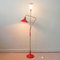 Mid-Century German Red & Brass Floor Lamp, 1950s, Image 2