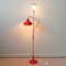 Mid-Century German Red & Brass Floor Lamp, 1950s, Image 3
