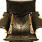 Italienischer Vintage Sessel aus schwarzem Leder & Holz 6