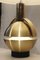 Lámpara posmoderna vintage de aluminio dorado, años 70, Imagen 3
