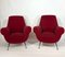 Poltrone Mid-Century rosse di Gigi Radice per Minotti, set di 2, Immagine 1