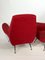 Fauteuils Mid-Century Rouges par Gigi Radice pour Minotti, Set de 2 3