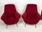 Rote Mid-Century Sessel von Gigi Radice für Minotti, 2er Set 6