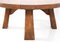 Mid-Century Modern Rustic Brutalist Oak Round Coffee Table, 1950s, Image 5
