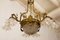 Antique Art Nouveau Brass & Crystal Chandelier, Italy, 1920 6