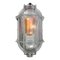 Vintage Industrial Gray Metal & Clear Glass Sconce from Industria Rotterdam 3