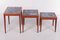 Vintage Set of 3 Side Tables with Blue Tiles, 1960s, Denmark, Image 14