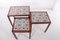 Danish Vintage Nesting Table with Cream/Brown Tiles, 1960s, Set of 3 10