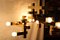 Lampadari in ottone massiccio Gaetano Prehose design minimalista e razionale di Sciolari, anni '70, set di 2, Immagine 14