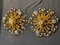 French Ceiling Lights in Floral Golden Metal and Crystals, 1950s, Set of 2, Image 1