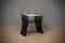 Tavolino quadrato Mid-Century laccato nero in pelle di capra, anni '50, set di 2, Immagine 9