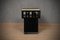 Tavolino quadrato Mid-Century laccato nero in pelle di capra, anni '50, set di 2, Immagine 4