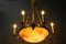Art Deco Gilded Chandelier with Original Glass Shade, 1920s 20