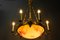 Art Deco Gilded Chandelier with Original Glass Shade, 1920s, Image 20