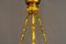 Lámpara de araña Art Déco dorada con pantalla de vidrio original, años 20, Imagen 5