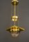 Lampe à Suspension Art Déco avec Verre Taillé, 1920s 1