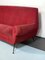 Mid-Century Red Velvet Curved Sofa by Gigi Radice for Minotti, Image 10