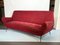 Mid-Century Red Velvet Curved Sofa by Gigi Radice for Minotti, Image 2