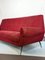 Mid-Century Red Velvet Curved Sofa by Gigi Radice for Minotti, Image 7