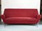 Mid-Century Red Velvet Curved Sofa by Gigi Radice for Minotti 1