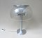 Brushed Aluminum & Bubbles Glass Table Lamp from Temde, 1960s 1
