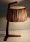 Vintage Teak & Brass Table Lamp with Bast Wrapped Cardboard Lampshade, 1960s 4