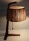 Vintage Teak & Messing Tischlampe mit Bastschirm aus Pappe, 1960er 4