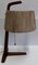 Vintage Teak & Brass Table Lamp with Bast Wrapped Cardboard Lampshade, 1960s 1