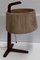 Vintage Teak & Brass Table Lamp with Bast Wrapped Cardboard Lampshade, 1960s 3
