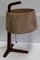 Vintage Teak & Messing Tischlampe mit Bastschirm aus Pappe, 1960er 3