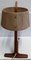 Vintage Teak & Brass Table Lamp with Bast Wrapped Cardboard Lampshade, 1960s 6