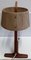 Vintage Teak & Brass Table Lamp with Bast Wrapped Cardboard Lampshade, 1960s, Image 6