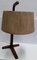 Vintage Teak & Brass Table Lamp with Bast Wrapped Cardboard Lampshade, 1960s 2