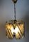 Vintage Italian Brass & White and Smoked Glass Ceiling Lamp from Giemme, 1970s 2