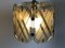 Vintage Italian Brass & White and Smoked Glass Ceiling Lamp from Giemme, 1970s 7